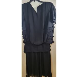 Vintage All that Jazzy Dress Womens Medium Black Layered Goth Witchy Whimscical